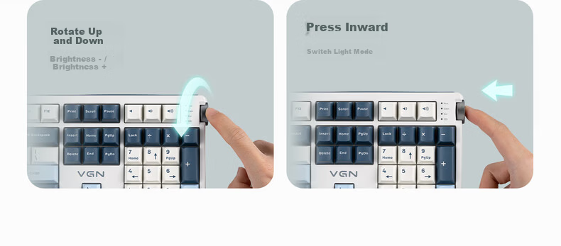 VGN V108 Custom Mechanical Keyboard Wireless Tri-Mode Bluetooth Gaming Office Silent V108 Polar Fox Switch Shijian Cloud Tri-Mode 4