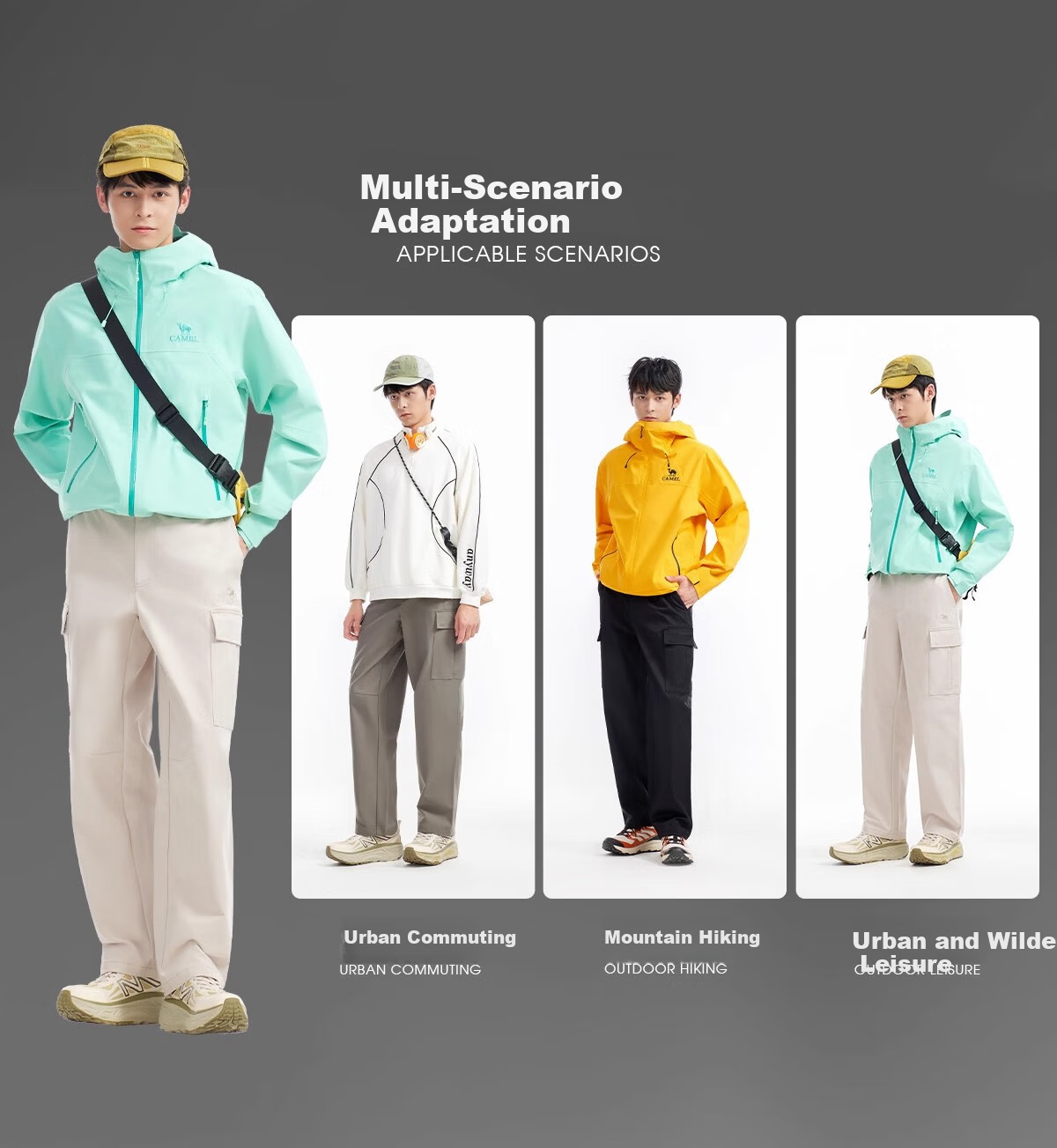 CAMEL [Wang Junkai Edition] Outdoor Casual Multi-Pocket Cargo Pants Hiking Mountaineering Windproof Durable Autumn Winter Trousers 6