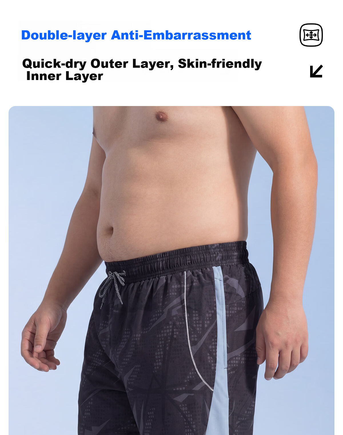 361° Men's Swim Trunks, Plus Size, Extra Large, for 140-260 Jin Weight, Loose-Fitting Swimsuit for Chubby Men, Hot Spring And Swimming Trunks Equipment 6