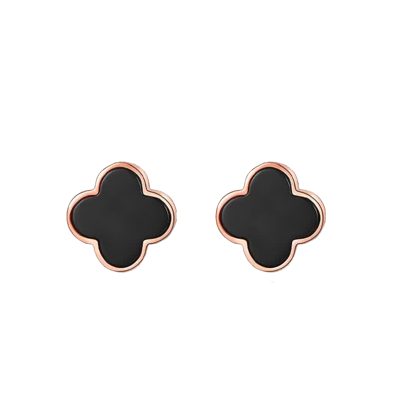 Grace Girl Four-Leaf Clover Stud Earrings for Women, Korean Style Simple Elegant Fashionable Versatile Ear Jewelry, Anniversary Birthday Gift for Girlfriend