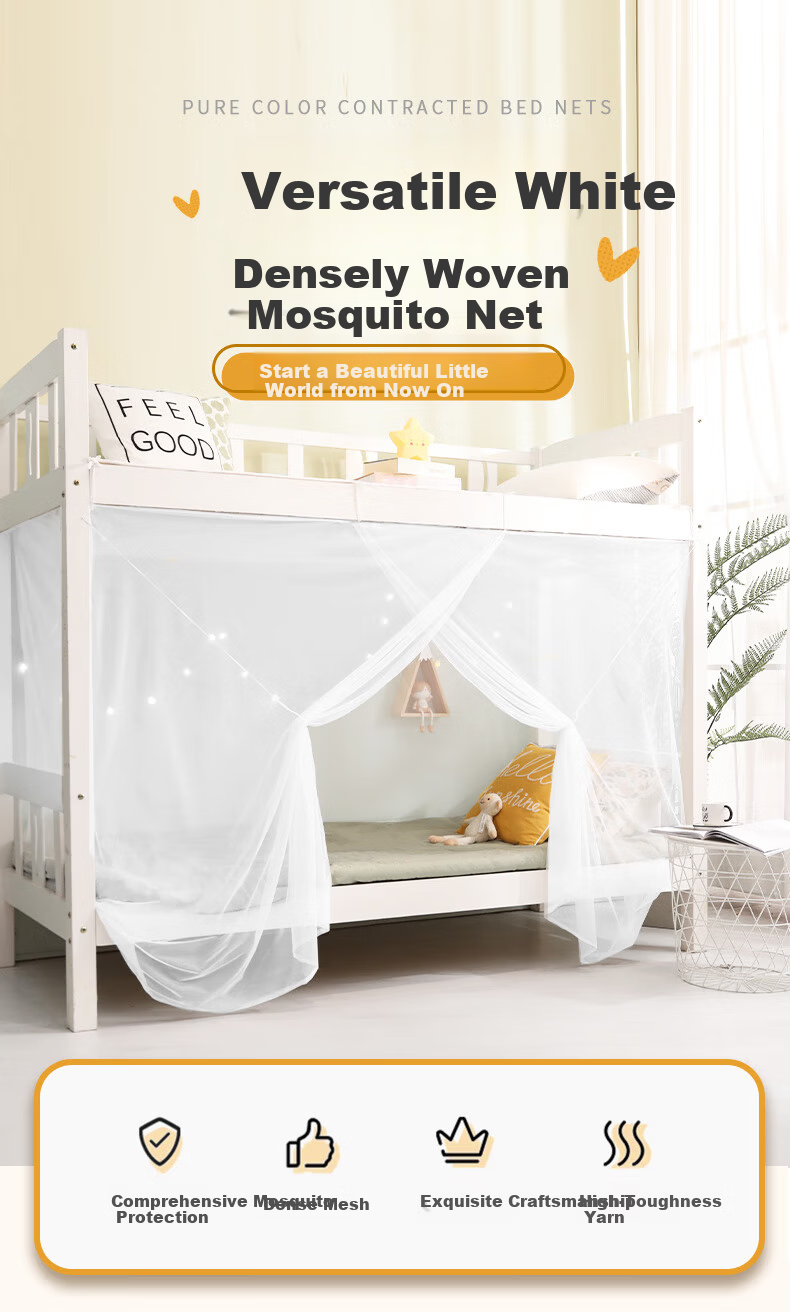 Nanjiren Student Mosquito Net Dormitory Square Top Mosquito Net Single Door 0.9m Bed Anti-Mosquito Net [Suitable for Bunk Beds] 1