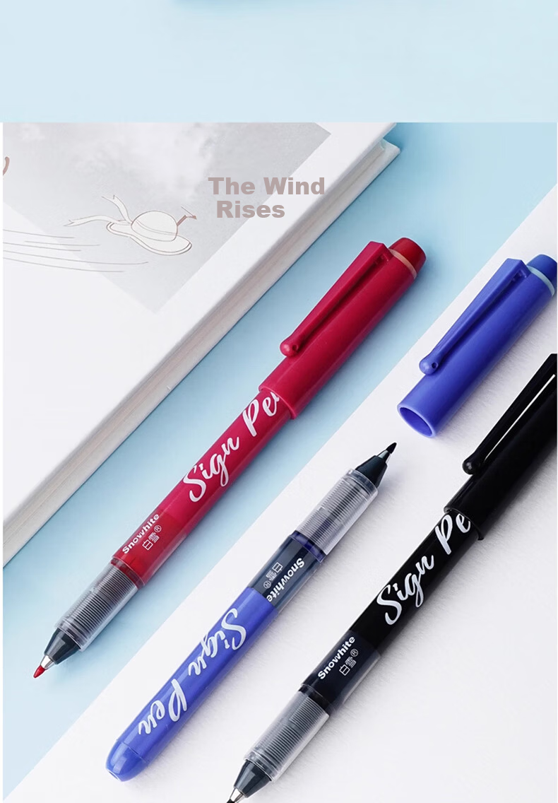 Snowhite 1.0mm Liquid Ink Gel Pen Soft Tip Black Neutral Pen Handwriting Practice High-Value Business Office Signature Liquid Ink Large Capacity Red Pen S1 Red 3-Pack 9