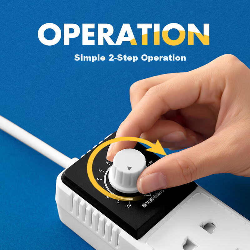 Aleleco Student Dormitory Voltage Regulator Socket Power Converter Socket University Dorm Limited Voltage Power Strip Anti-Trip Circuit Breaker 0~220VAC Voltage Adjustment 1.8m