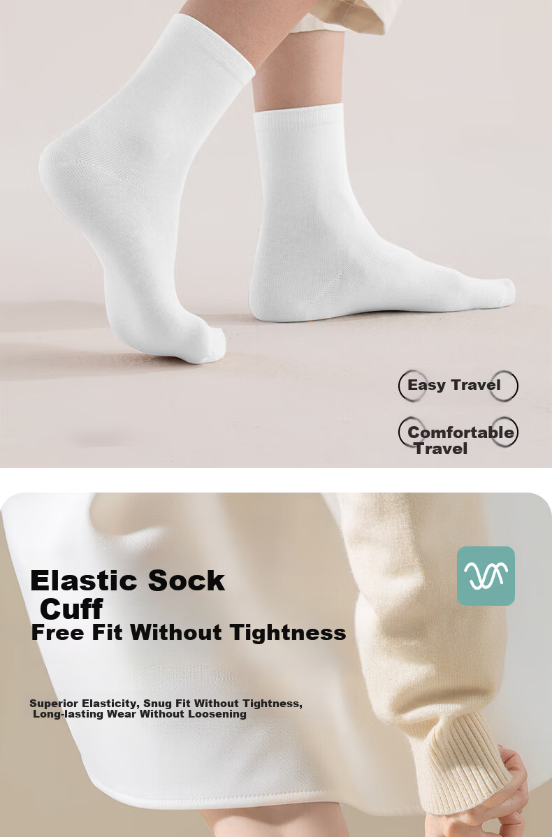 Qihaiqiu Disposable Socks Unisex Daily Use No-Wash Travel Portable Sweat-Absorbent Breathable Short Tube Black 10 Pairs Pack 3