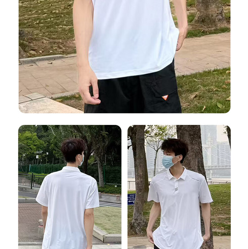 361° Men's Short Sleeve Polo Shirt Spring Summer Sports Casual Sun Protection Cooling Top 652624104-5 2