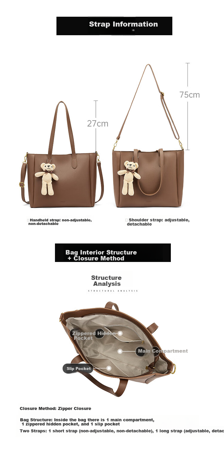 St&Sat Women's Bag 2026 New Large Capacity Tote Commuter Handbag Shoulder Crossbody Bag Birthday Gift 13