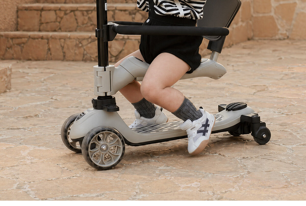 BEIESTATE Supreme 2-in-1 Scooter for Kids Ages 1-3-6, Foldable and Detachable Birthday Gift, Mica Gray 31