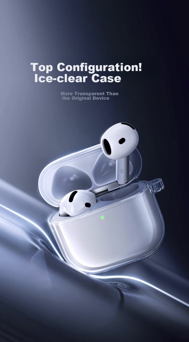 Fangfeixingqiu AirPods 2 Case, Compatible with Apple Bluetooth Earphones, Shockproof, Anti-Dust, Silicone Transparent Protective Cover, Full Protection Soft Shell 2