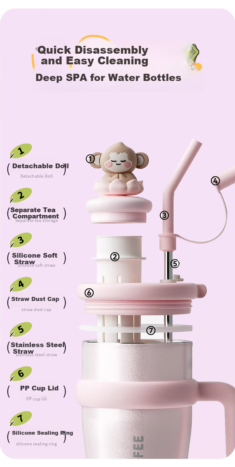 COSTA Jumbo Large Capacity Stainless Steel Insulated Straw Water Bottle for Men and Women Office Student DIY Holiday Gift 8