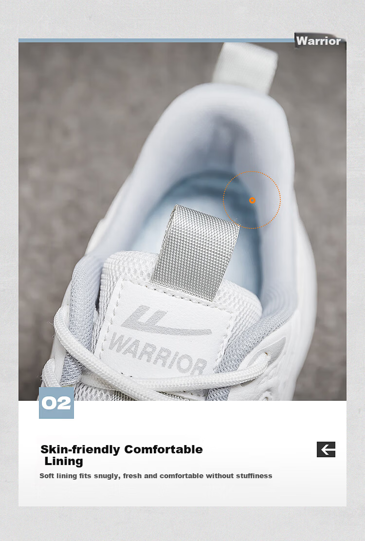 Warrior Official Men's Sports Shoes 2026 Spring New Trendy Thick-Soled Height-Increasing Shoes for Men White Gray Size 40 7