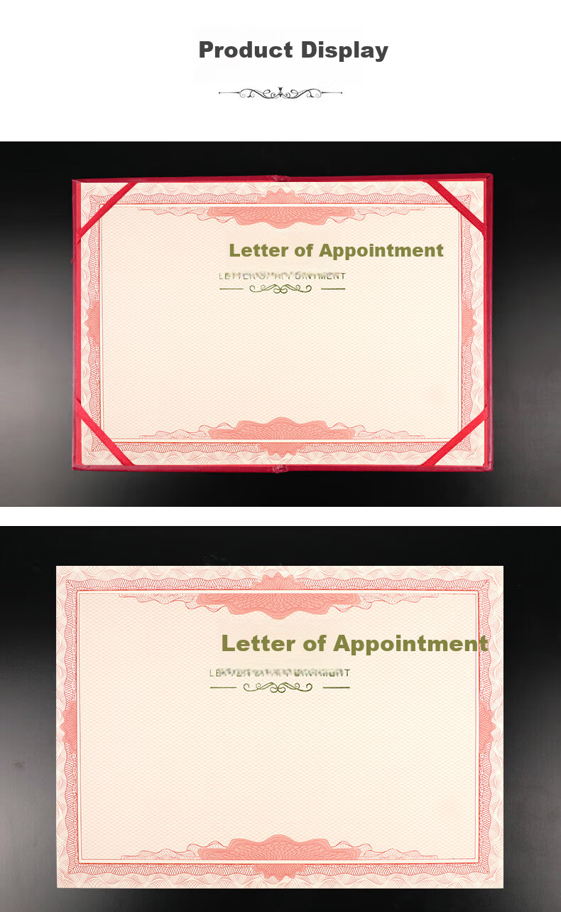 Befon 12K Appointment Letter Inner Pages A4 Size Core Paper for Parent Committee Appointment Letter Class Committee Cadre Appointment Letter Award Certificate Customizable Honor Certificate Inner Page 5