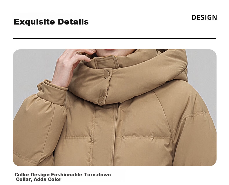 Yalu Women's Mid-Length Down Jacket 2025 Winter New Thickened Cold-Resistant Warm Fashionable Coat 9