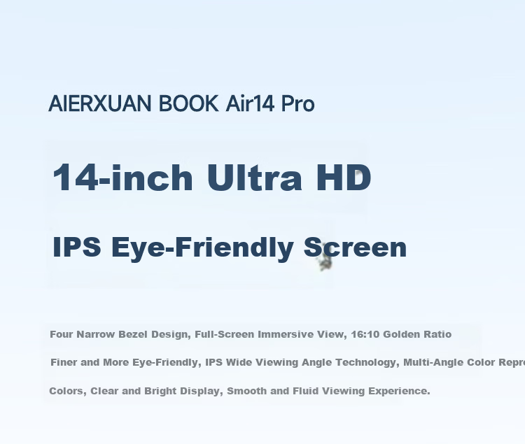 AIERXUAN AI Laptop Lightweight 2026 New 14-inch Business Office Student Online Course Notebook Core i3 Silver 16GB RAM + 512GB SSD 16