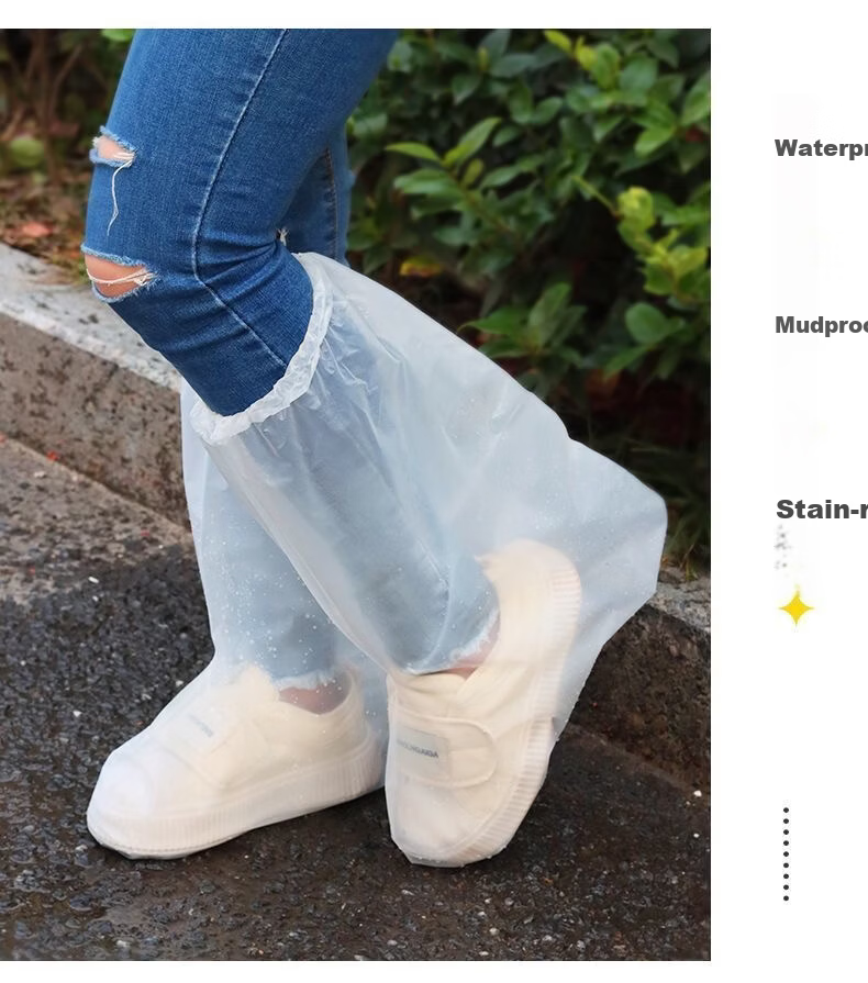 Qihaiqiu Disposable Long Raincoat Full Body Heavy-Duty Portable Adult Outdoor Travel Mountaineering Rain Poncho 5-Pack White 12