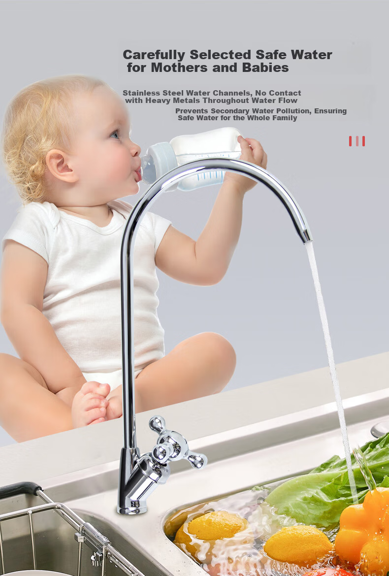 Jingwanhui Water Purifier Faucet American Style Small Curved Single Outlet Household Direct Drinking Machine 2-Point Pure Water Quick-Open Faucet JW1401 4
