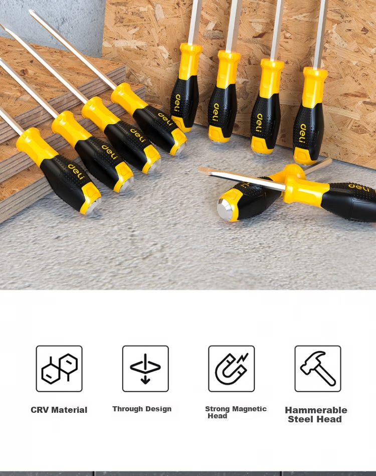 Deli Tool Plastic Handle Slotted Screwdriver 8x200mm DL6270081 2