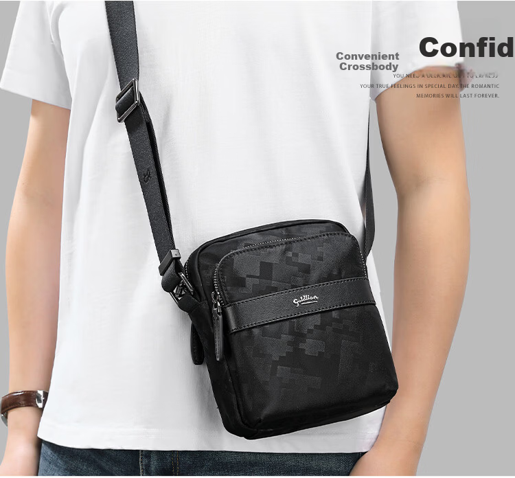 Goldlion Vertical Shoulder Bag Small Crossbody Bag Large Capacity Lightweight Durable Fabric Men's Bag New Year Gift 5