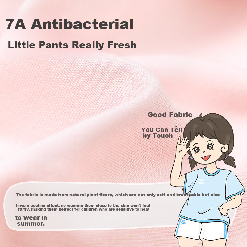 Jiusuiban Girls' Developmental High-Waist Antibacterial Cotton Underwear, A-Class Protective Belly Boxer Shorts for Teenage Girls, Size 7A