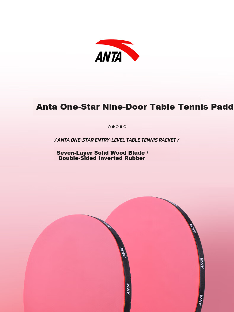 Anta 2-Star Table Tennis Racket (Jingcang Fast Delivery + 6 Balls + Racket Bag) P2 Horizontal and Vertical Table Tennis Paddle Set 1