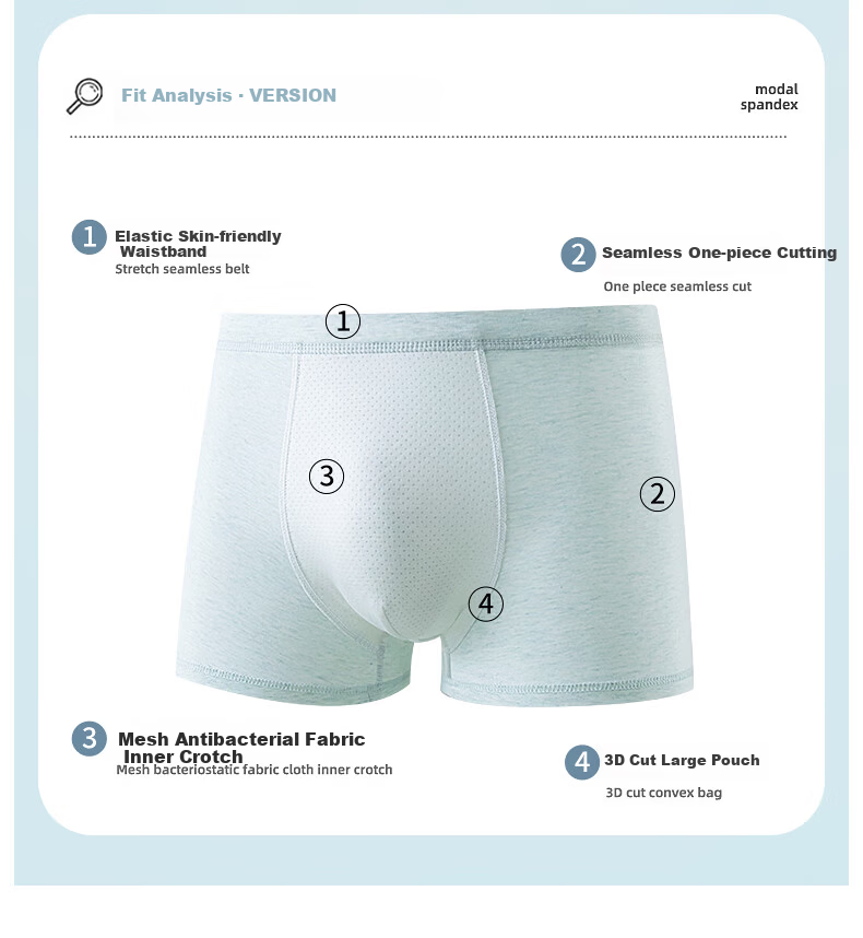 LangSha Youth Pure Cotton Boys Boxer Briefs for Adolescents, Middle and High School Students, Plus Size 3