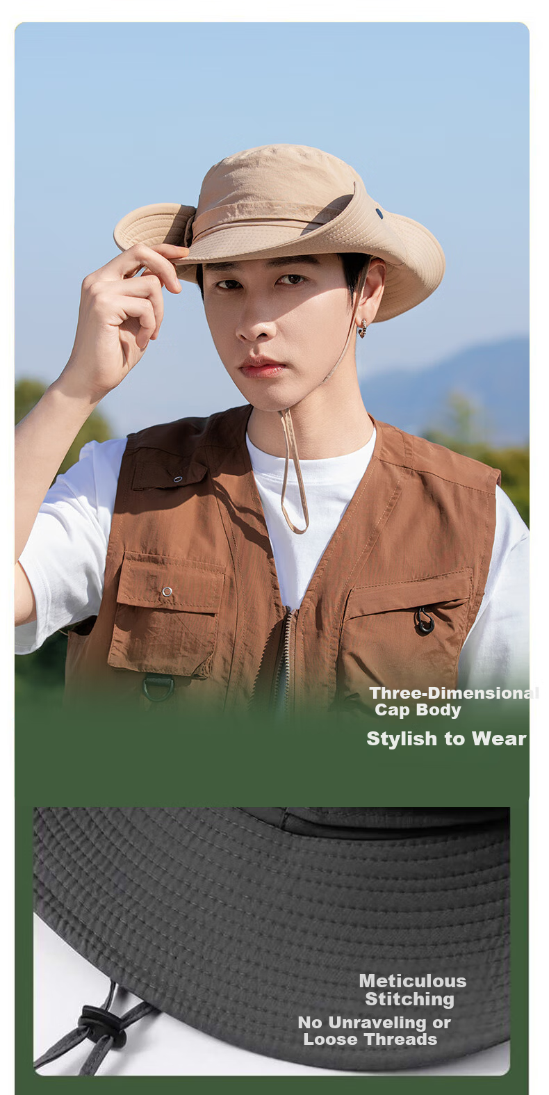 Warrior Fisherman Sun Protection Hat Sunshade Western Cowboy Hat Outdoor Hiking Fishing Cycling UV Protection Cap 7