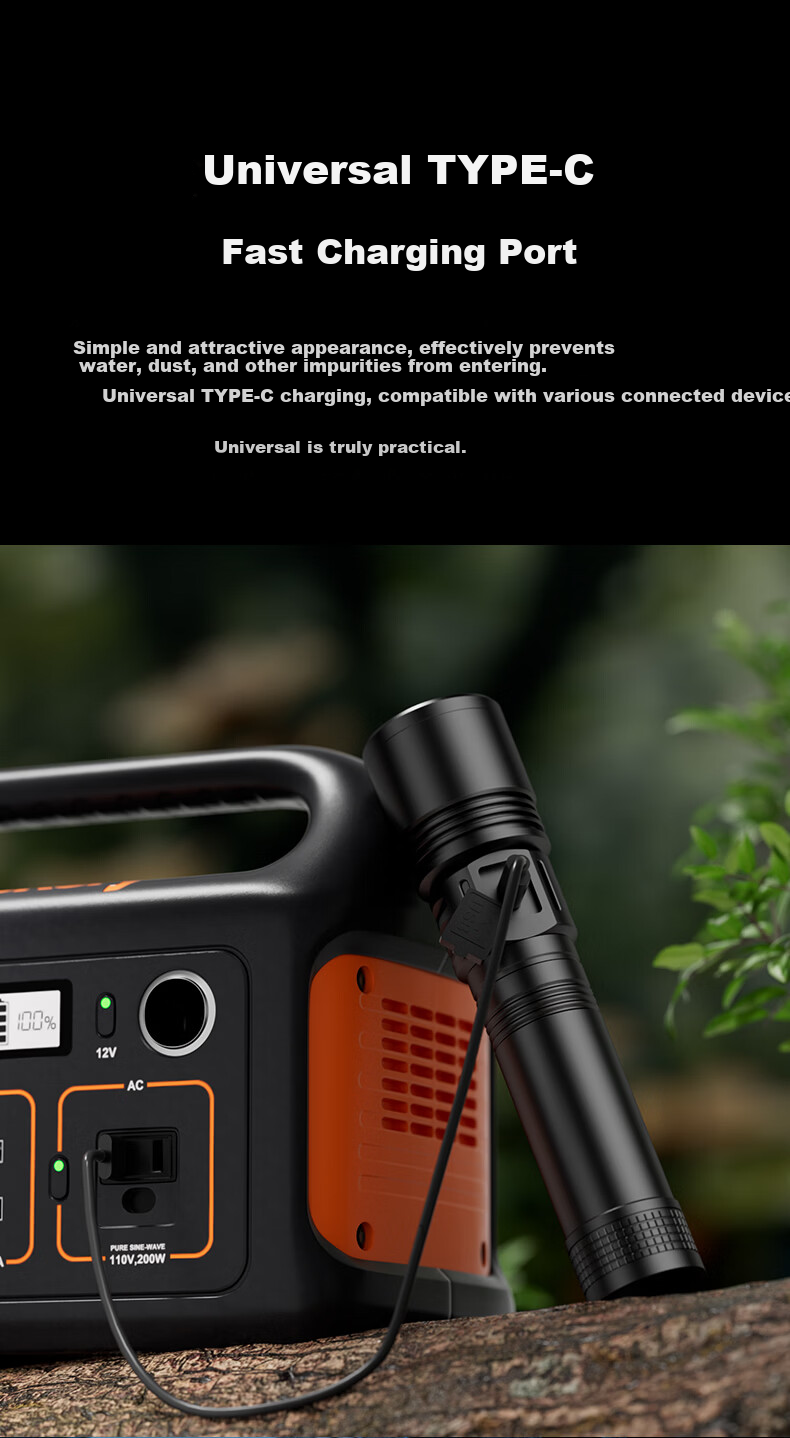 PHILIPS Portable High-Power Flashlight Military-Grade Long Battery Life 200000 Lumens Home Emergency Rechargeable Patrol Outdoor 3151 11