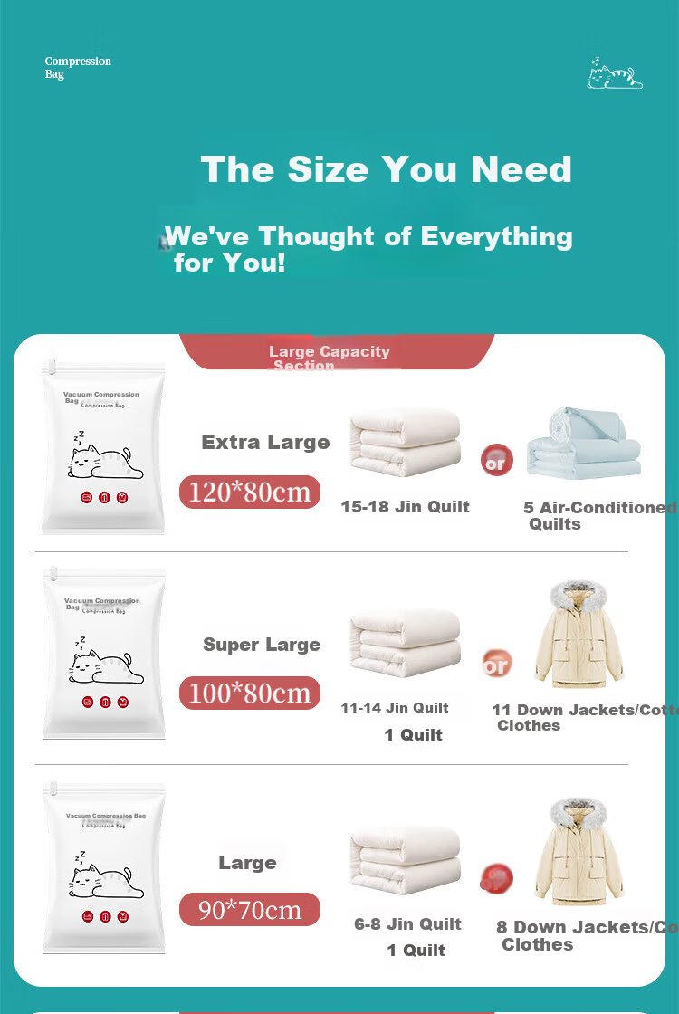Antu Vacuum Compression Storage Bags for Clothes with Electric Pump, Air Extraction Bags for Quilt, Cotton Quilt, Down Jacket Sealing and Packing Bags 2