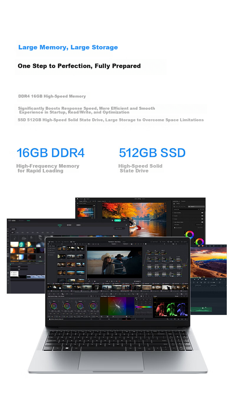 Lenovo Yinnengzhe 15.6-inch Laptop Lightweight Business Office High-Performance Intel N5100 8GB 256GB Custom Student Home Use Subsidy 3