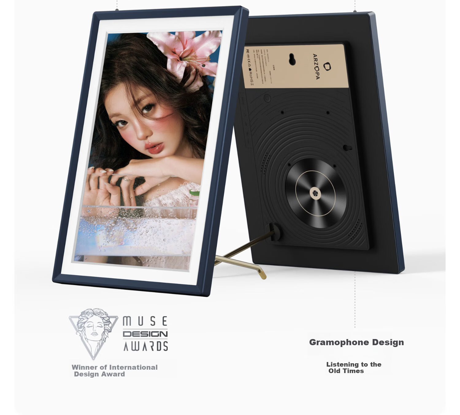 ARZOPA D14 Inch Digital Electronic Photo Frame Smart Cloud Frame Digital Album Photo Video Touch Display Desktop/Wall Mount Premium Gift Recommendation 4