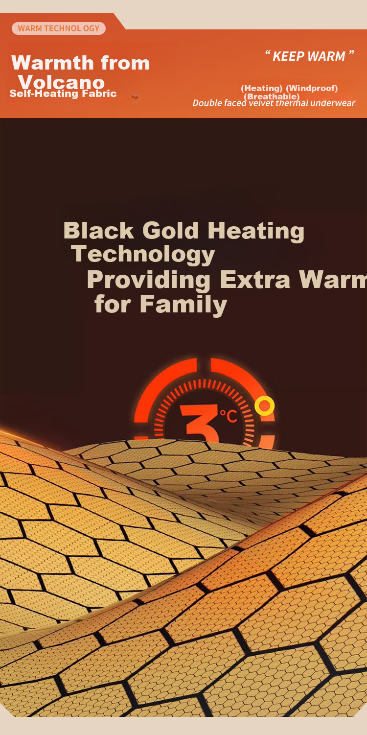 Modal Thermal Underwear for Men 100% Wool Black Gold Heating Patch Fleece Lined Thickened Men's Autumn Shirt and Pants Set 3