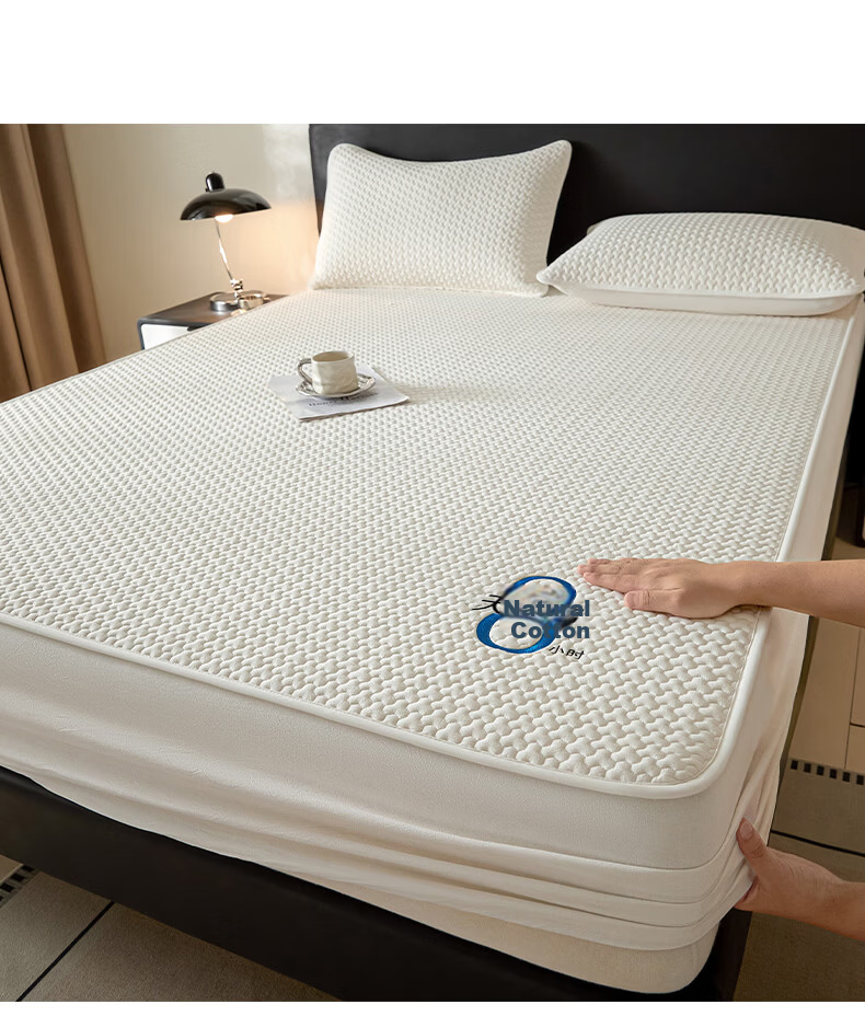 MUJI Cotton Quilted Waterproof Fitted Sheet Full Coverage 1.8x2m Class A Xinjiang Cotton Mattress Cover Single Piece 4