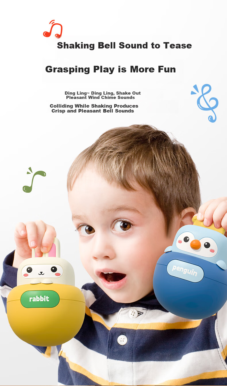 Wild Knight Roly-Poly Toy 2-in-1 Head Lifting Training Soothing Toy for Babies 3-12 Months 4