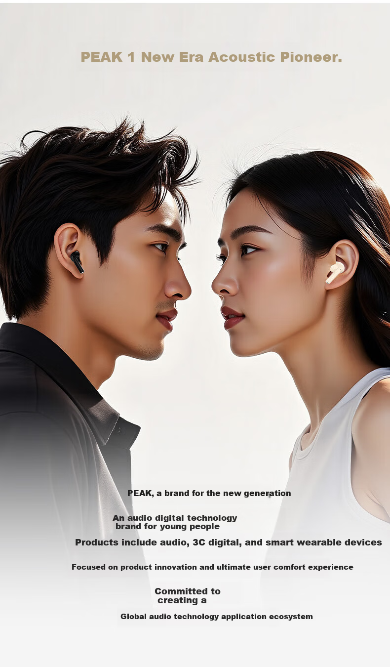 PEAK Bluetooth Ear Clip Open Bone Conduction Headphones Custom Tuned Sports Call Compatible with Apple Huawei Phones New This Month 16