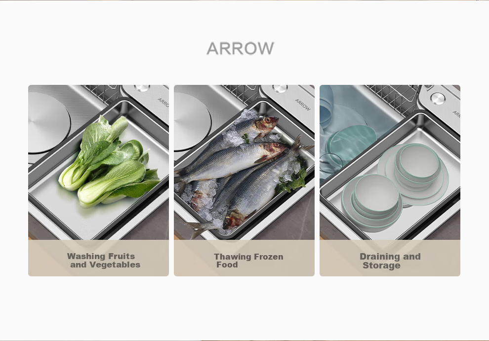ARROW 304 Stainless Steel Sink, Large Single Basin, Japanese-Style Kitchen Sink for Washing Vegetables And Collecting Food Waste [New Subsidy of 15%] 27