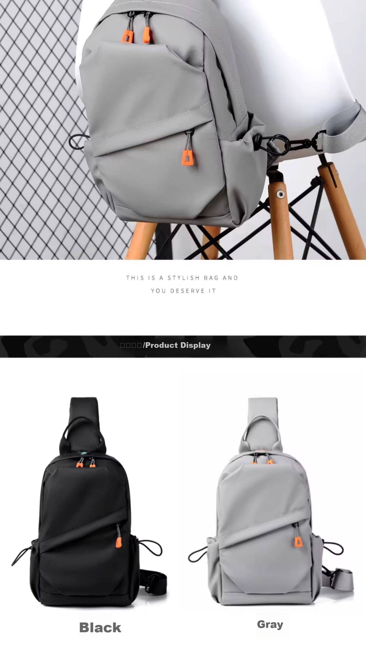 Warrior Men's Crossbody Bag 26L Large Capacity New Shoulder Bag Multifunctional Water-Resistant Small Backpack for Commuting and Outdoor Use 21