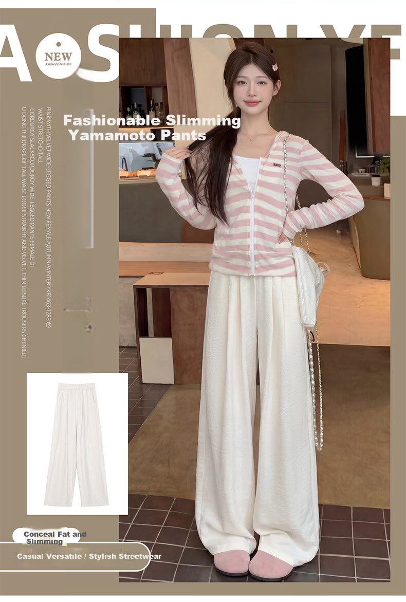Langsha Naifu Women's Summer 2026 New High-Waist Draped Loose Thin Casual Wide-Leg Yamamoto Pants 1