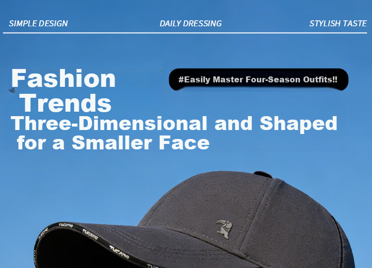 Woodpecker Women's Fashion Casual Versatile Duckbill Cap Slim Face Wide Brim Baseball Hat Men's Large Head Sun Protection Hat 1