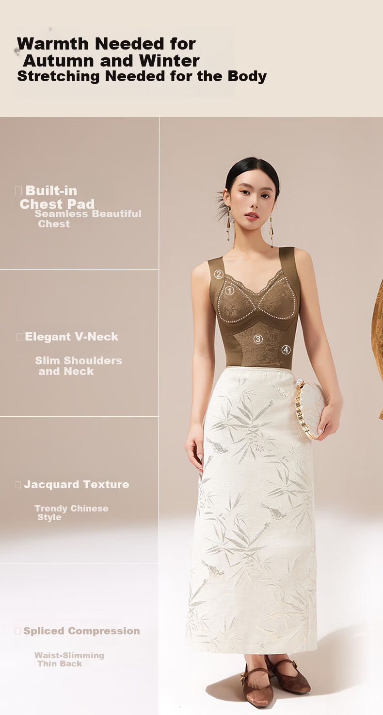 Herbal Original Warm Vest with Chest Pad for Women New Chinese Style National Wind 10A Antibacterial Camellia Fragrance Ginger Essence Shaping Heated 4