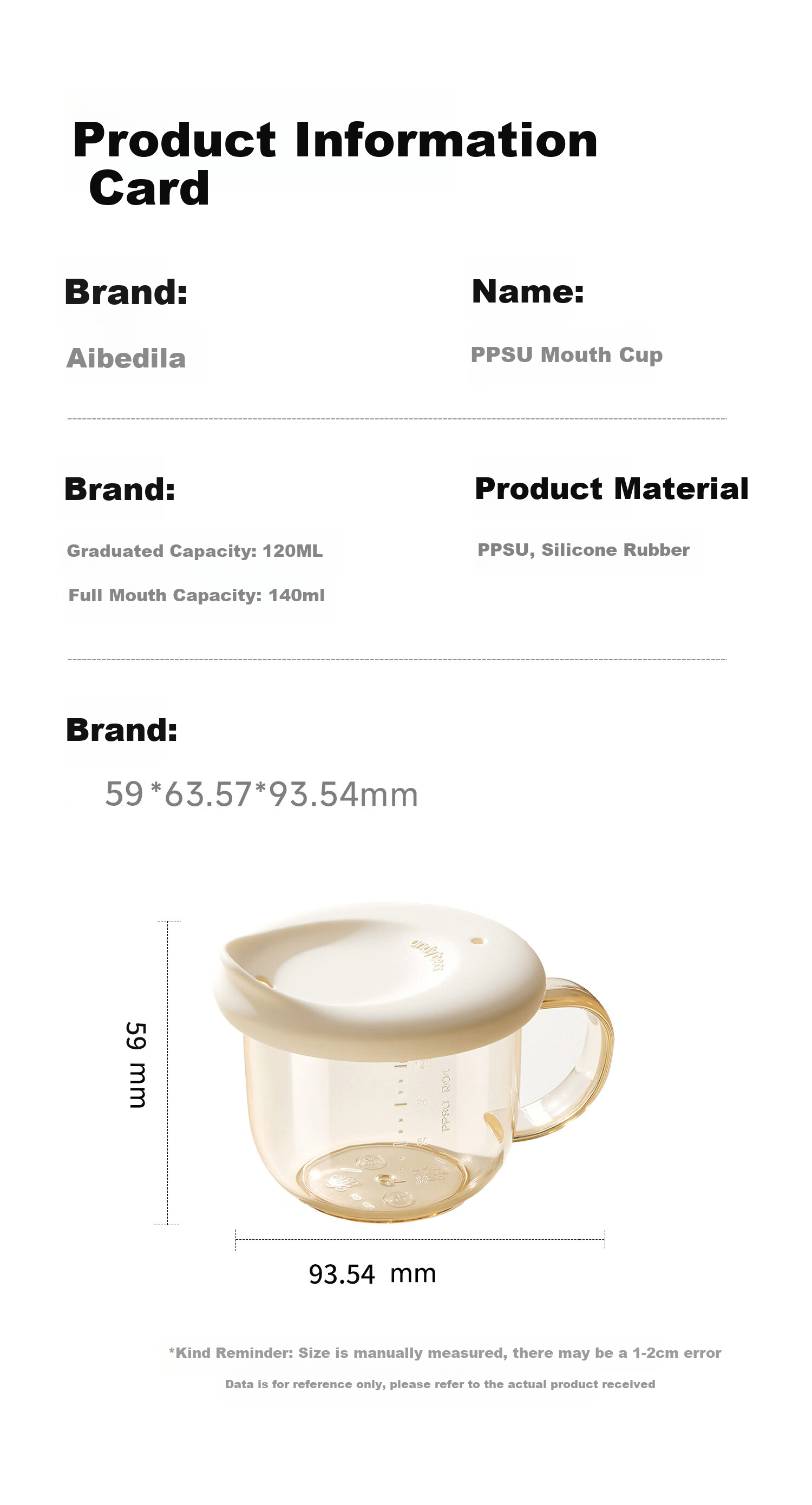 AIBEDILA Baby Open Mouth Cup PPSU Children's Water Cup Infant Sucking Milk Cup Training Drinking Small Cup Little Rabbit 8