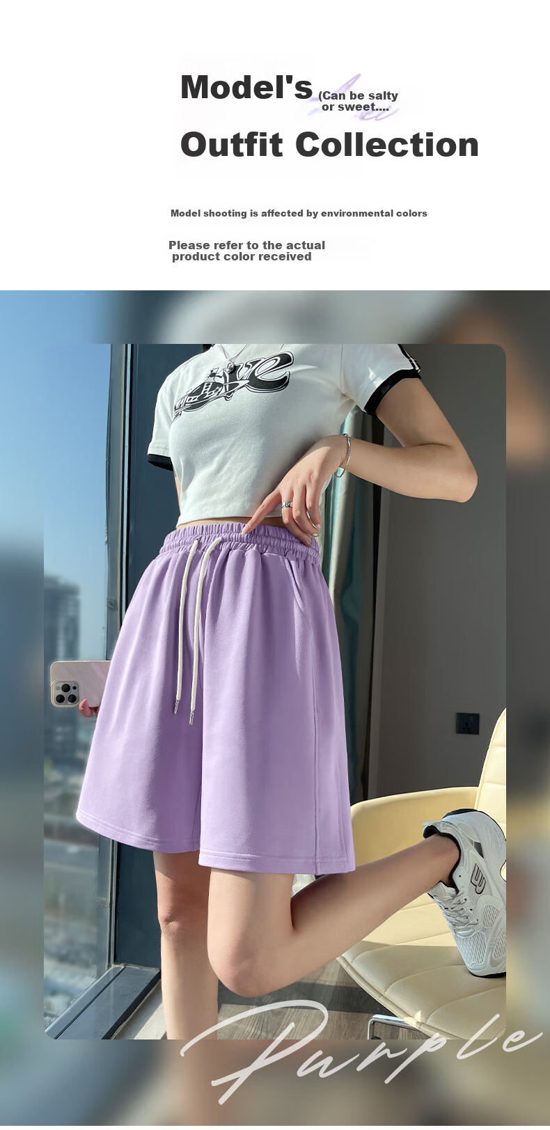 Warrior Women's Sports Shorts Summer 2026 New High-Waist Plus Size A-Line Loose Casual Mid-Length Pants 11