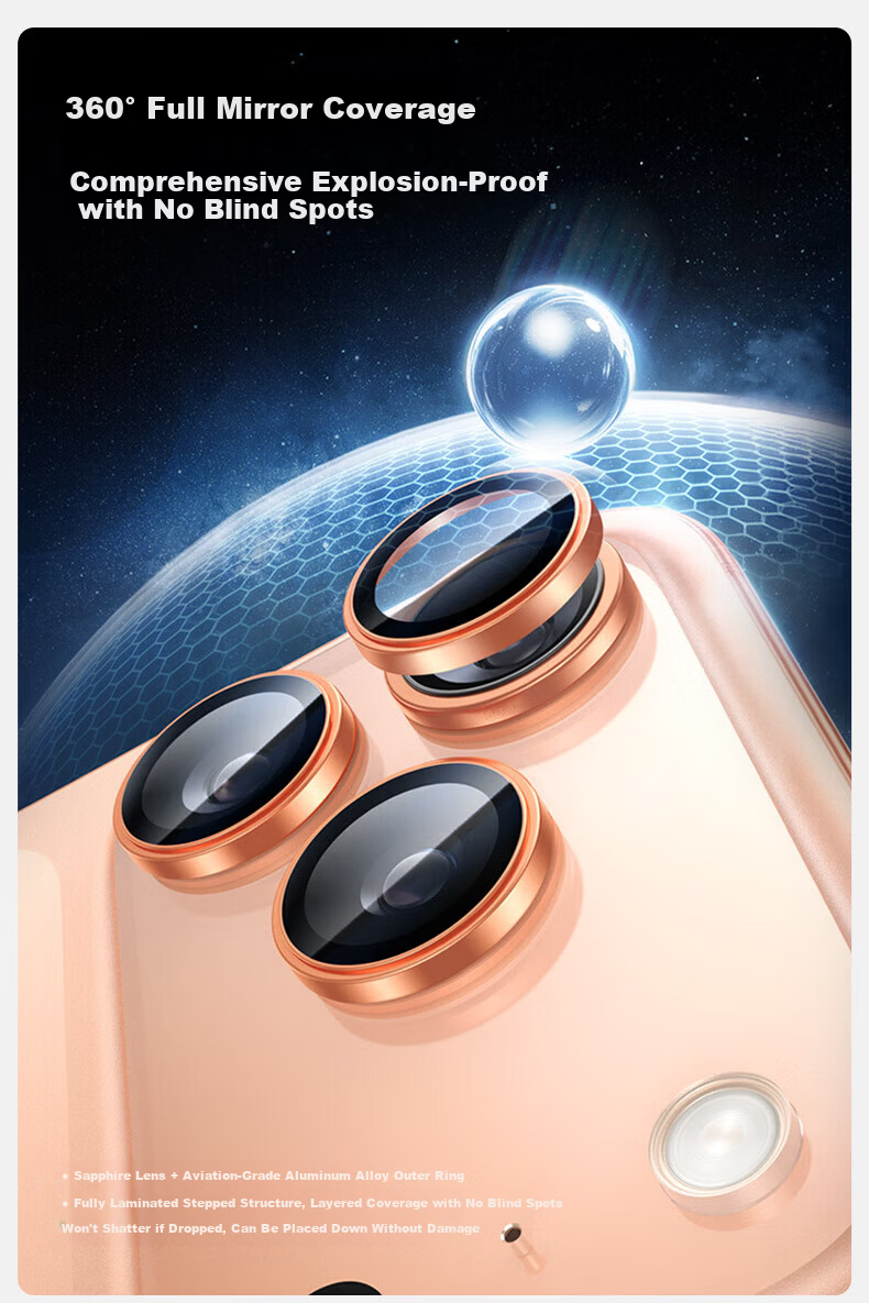 FlashMagic Sapphire AR Lens Protector for Apple iPhone 17 Pro Max Camera Lens, Compatible with iPhone 17 Pro/17 Pro Max, Built-in Positioning Protective Film 4