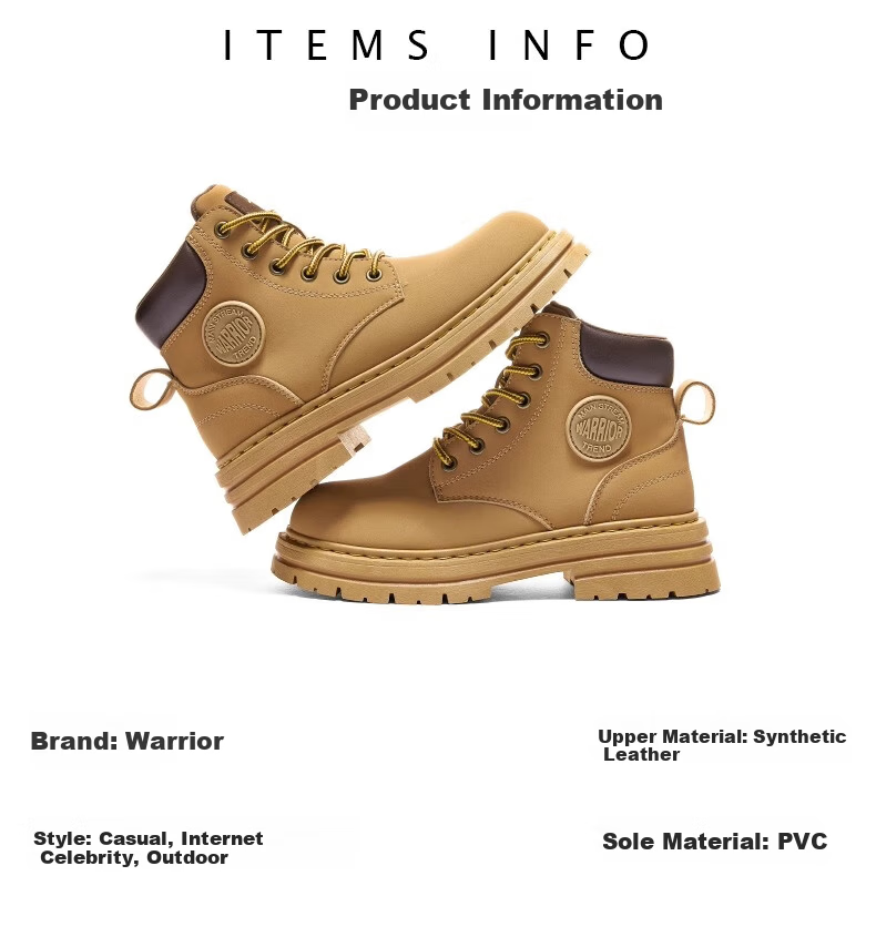 Warrior Women's Martin Boots Spring Summer British Style Hiking Work Short Boots 1327 Camel Size 35 30