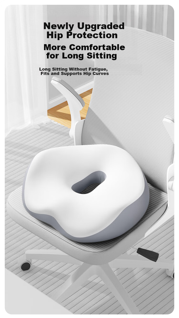 Yalu Memory Foam Seat Cushion Coccyx Pressure Relief Pad Hip Cushion Office Chair Car Seat Universal for All Seasons 1