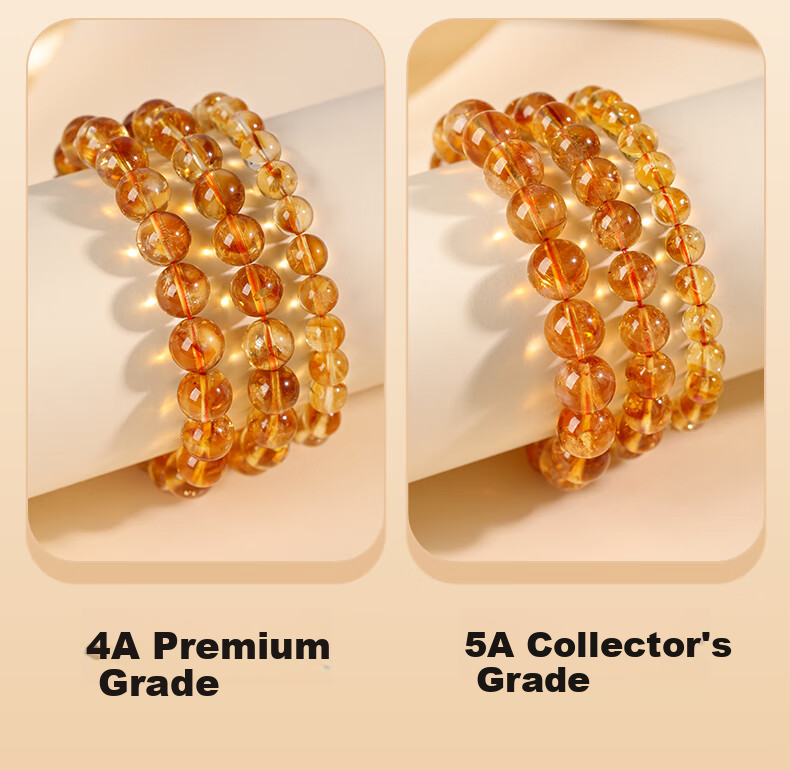Jinshiling Yellow Crystal Bracelet Unisex Citrine Crystal Beads Wealth and Luck Charm Birthday Gift 7