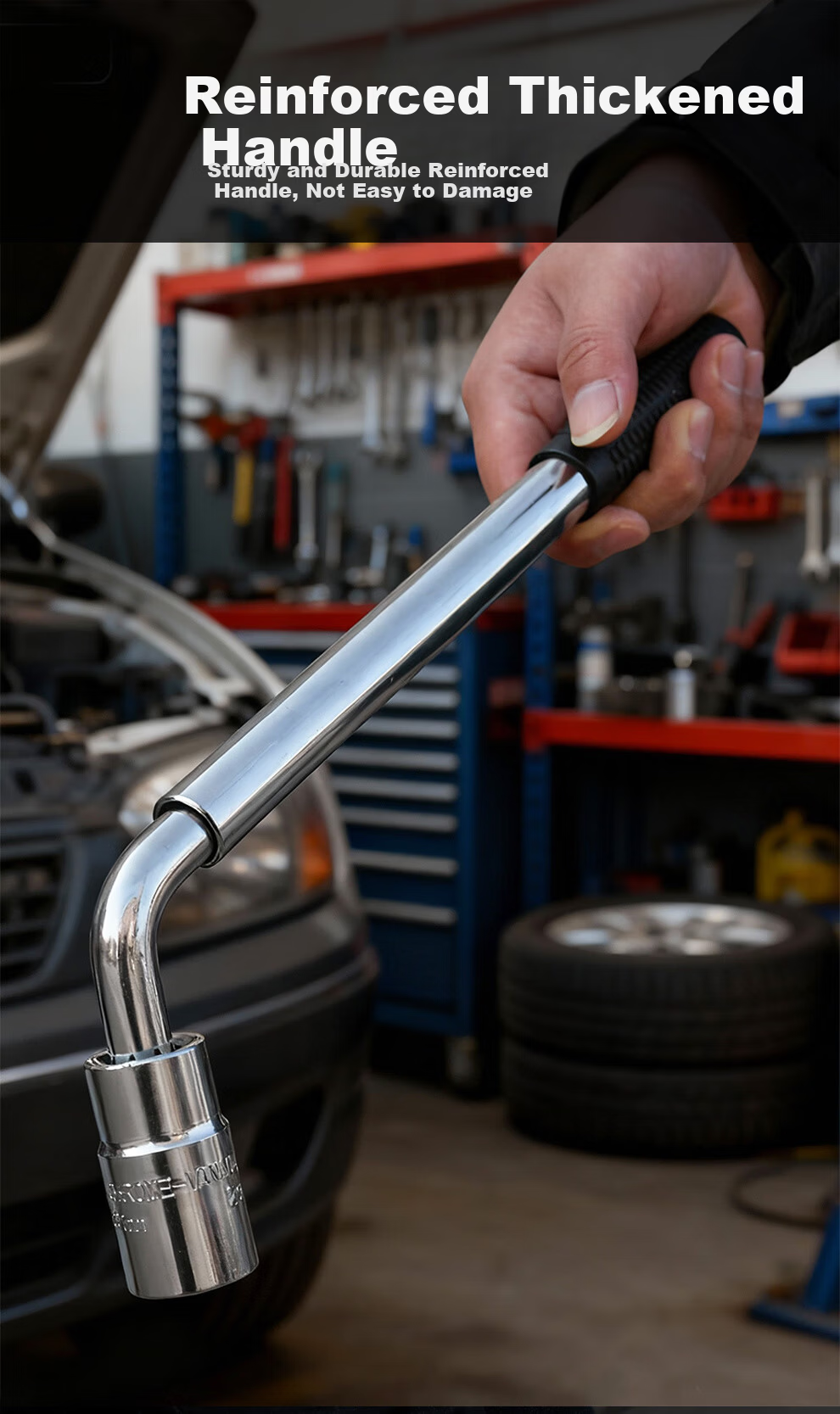 QL L-Shaped Socket Wrench Telescopic Car Tire Wrench Extended Removal Repair Labor-Saving Tire Changing Tool Iron 3
