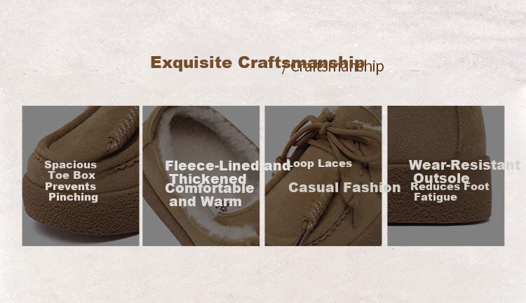 Red Dragonfly Women's Winter Cotton Shoes Fleece Thickened Lightweight Soft Sole Casual Kangaroo Shoes WLB459852D Camel Size 40 2