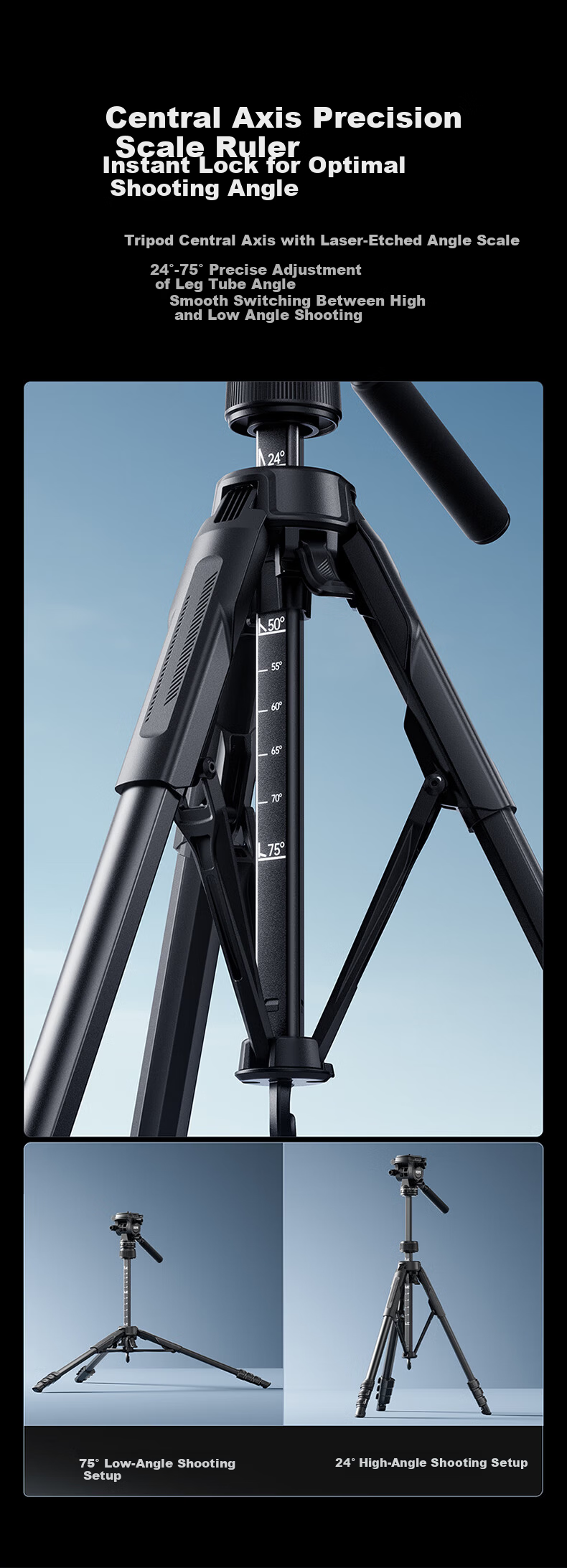 Llano Light Wing V3 Camera Tripod DSLR Mirrorless Professional Vlog Video Live Aluminum Alloy Tripod Joystick Damping Gimbal Anti-Shake Outdoor Portable 4