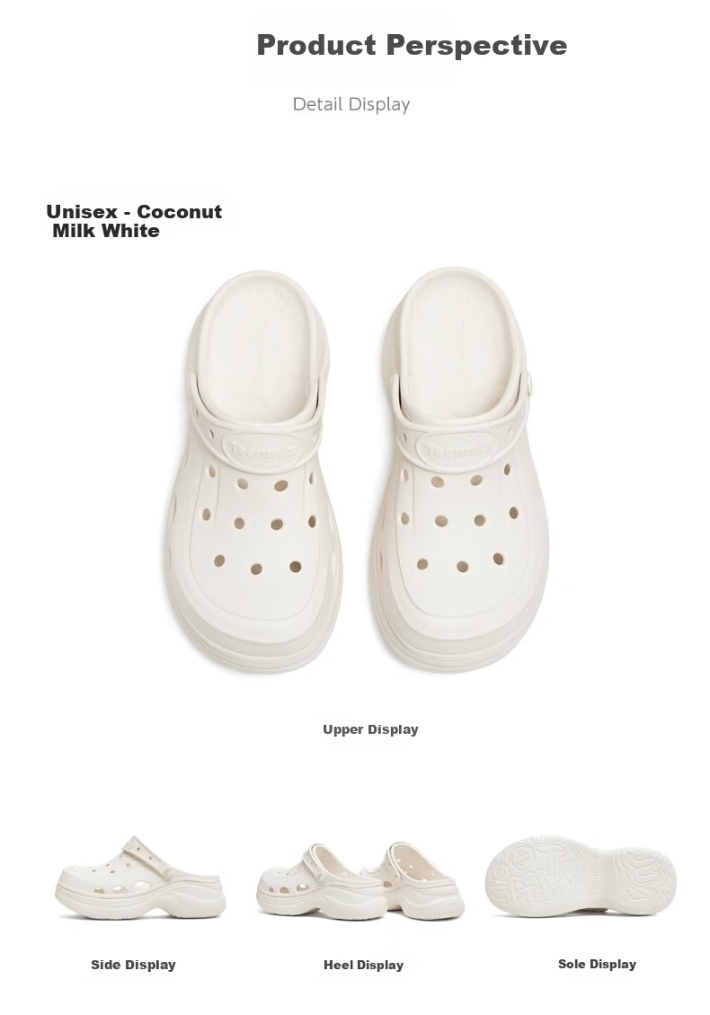 Tianmeiyi Hou Minghao Song Zuer Style Shell Hole Thick Sole Height Increasing Sandals Unisex Summer Beach Slippers 21