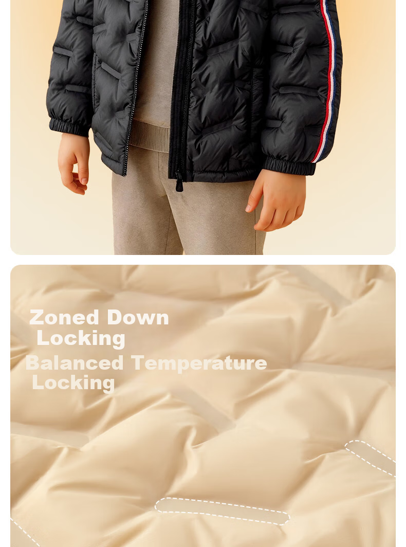 Gb Children's Down Jacket Unisex Kids 2025 Winter Short Lightweight Warm Down Jacket Khaki 12