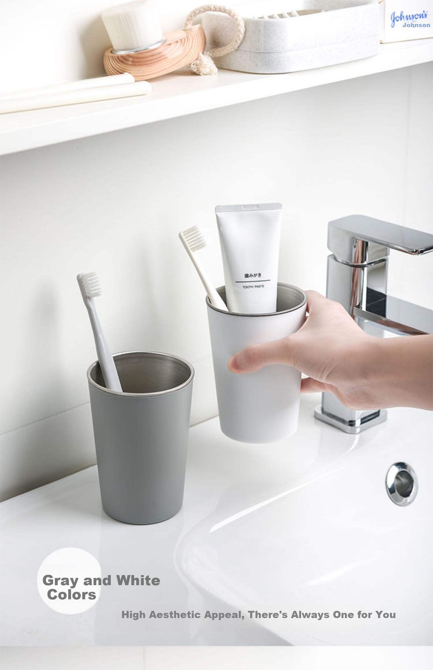 Daisy Leaf 304 Stainless Steel Mouthwash Cup Couples Luxury High-Value Antibacterial Toothbrush Holder Rinse Cup 1